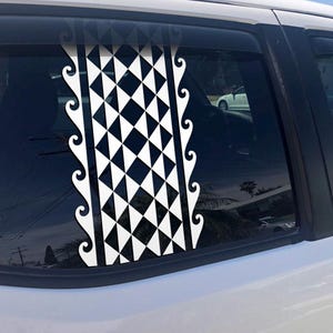 Hawaiian Polynesian Print Tribal Vinyl Decal- Kanaka Hawaiian Sticker - Local Kine - Pacific Islander Decal - Car and Truck Hawaii Sticker