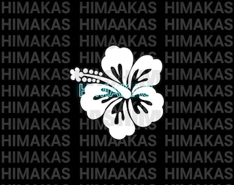 Hawaiian Hibiscus Flower Decal Sticker for Outdoor or Indoor Use Waterproof Car Decal