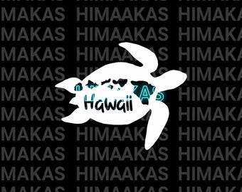 Honu Turtle Decal: Hawaii Islands Vinyl Sticker