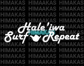 Hale'iwa Surf Repeat Vinyl Decal