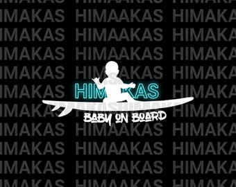 Baby on Board Surfing Decal: Hawaiian Car Sticker