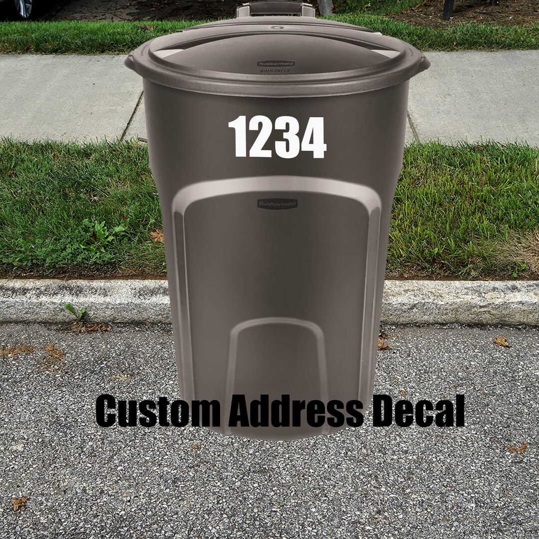 Custom Decaladdress Numbergarbage Can Decaltrashcan Etsy
