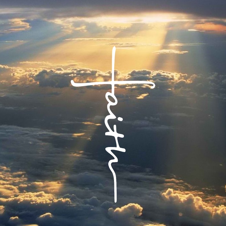 Vinyl Faith Cross Shape Decal