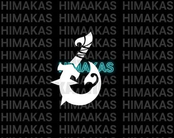 Hawaiian Hammerhead Shark Fishhook Decal: Polynesian Car/Laptop Sticker