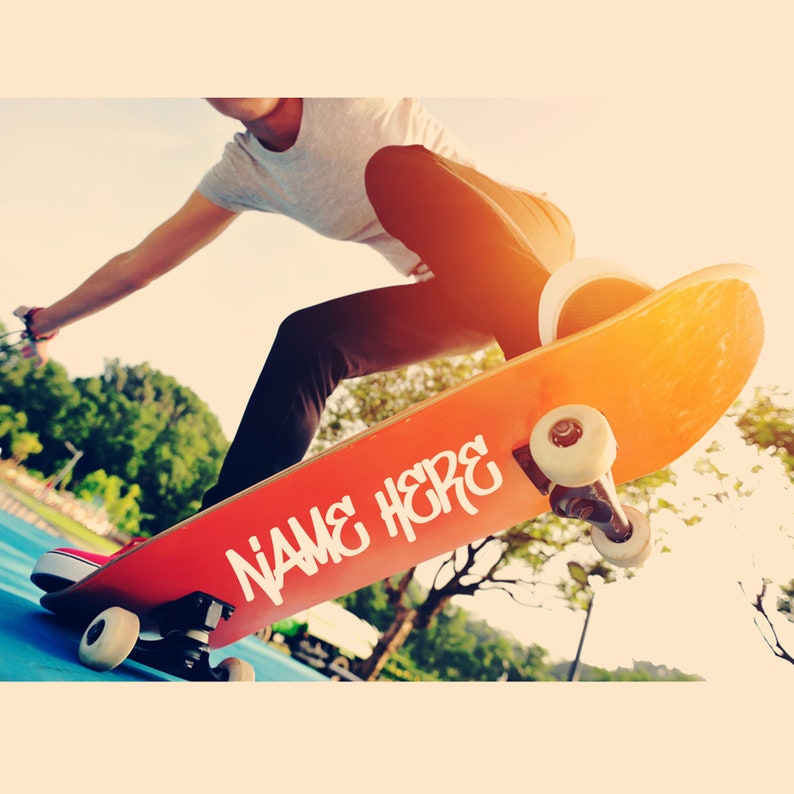 Custom Skateboard Vinyl Name Decal StickerSkateboardSkate Etsy