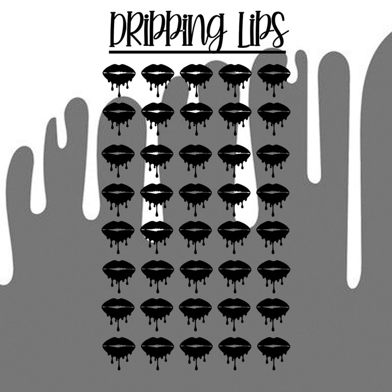 Dripping Lip Nail Art Decalvinyl Decals Etsy