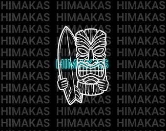 Tiki Surfboard Decal