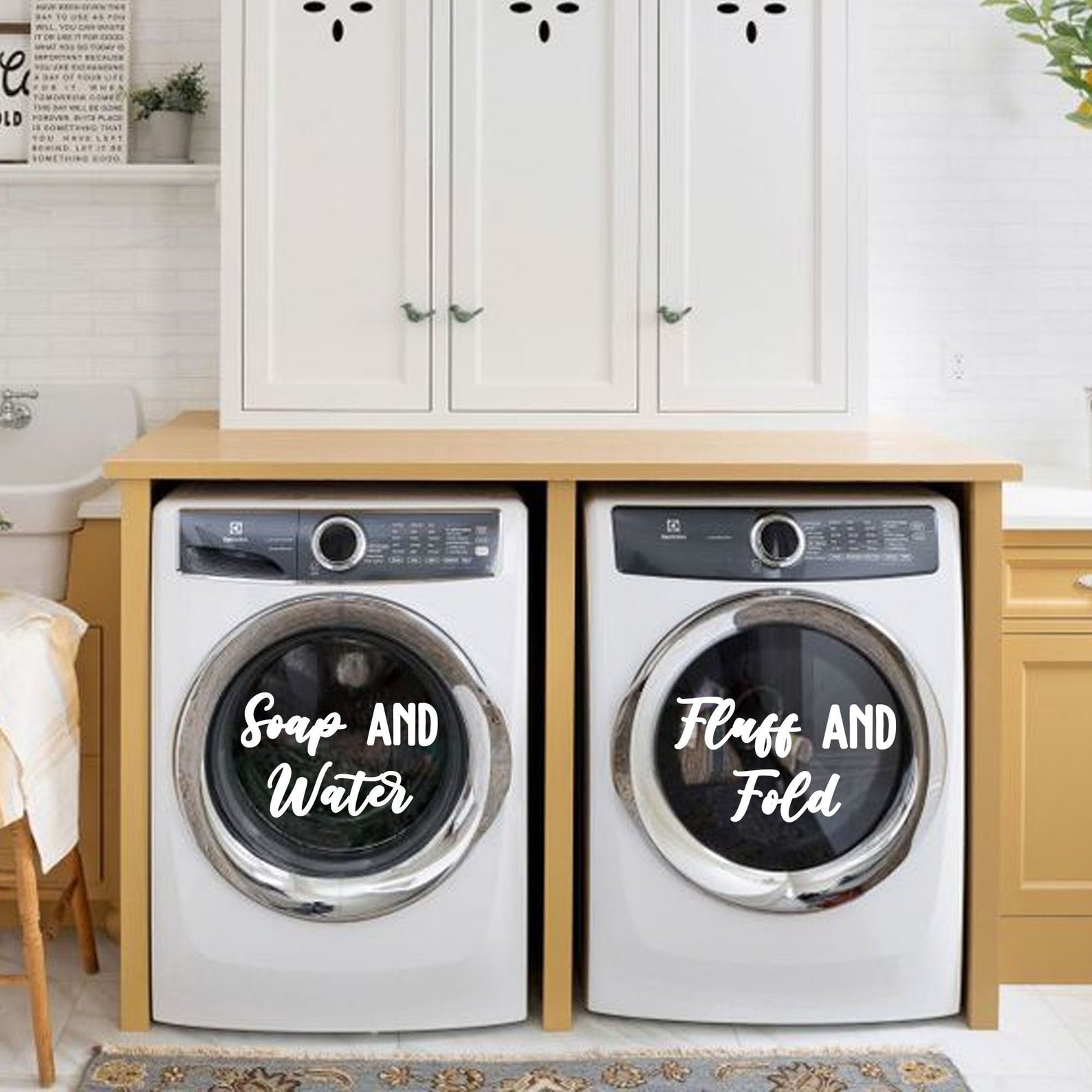 Washer and Dryer Vinyl Decal Sticker Set 13.5x Etsy