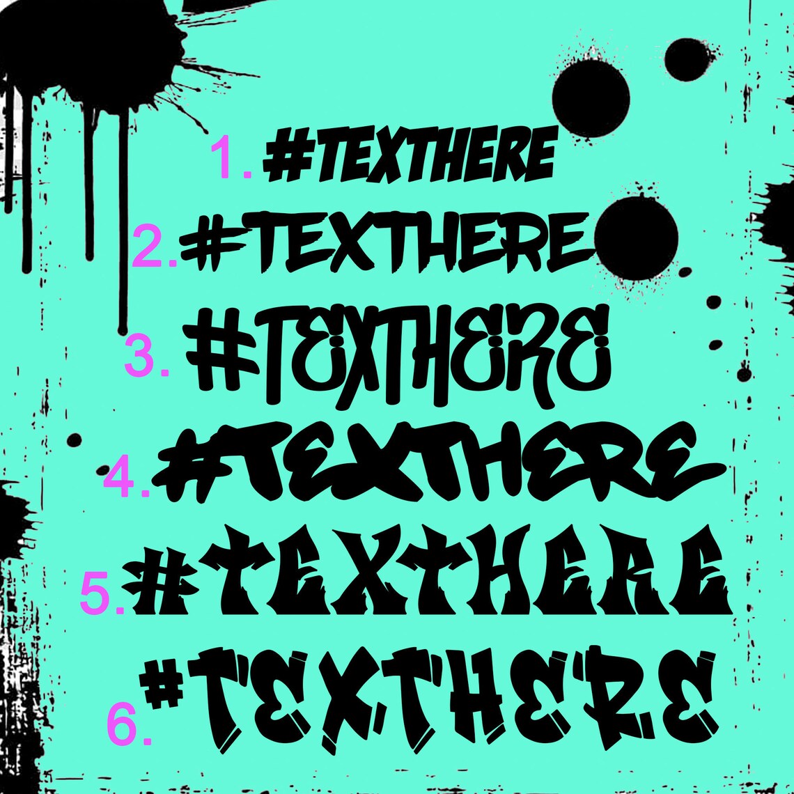 Hashtag Vinyl Decalcustom Textstickergraffiti Texthashtag Etsy