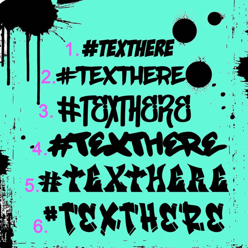 Hashtag Vinyl Decalcustom Textstickergraffiti Texthashtag Etsy