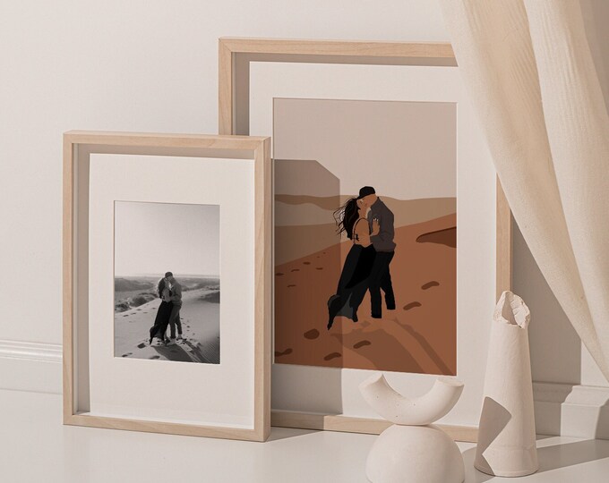 Anniversary Gift, Custom Portrait, Couple Portrait, Wedding Gift, Couple Illustration, Family Portrait, Personalized Portrait, Birthday Gift