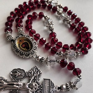 Rosario Catolico Sagrado Corazón de Jesús con crucifijo del perdón  - Sacred Heart of Jesus Catholic Rosary-