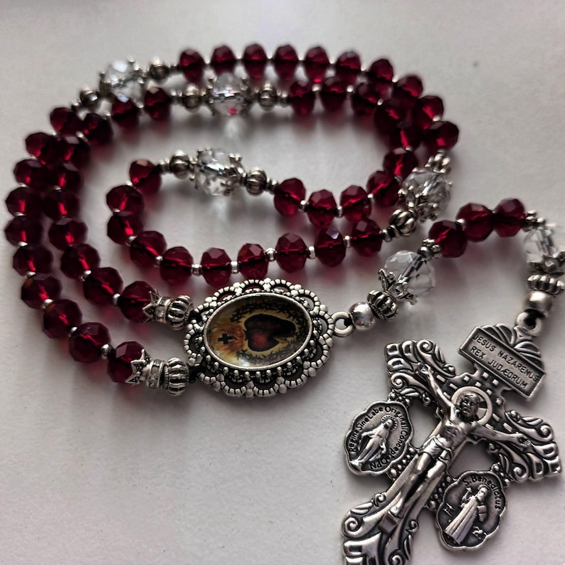 Sacred Heart of Jesus Catholic Rosary with Forgiveness Crucifix - Sacred Heart of Jesus Catholic Rosary- image 5