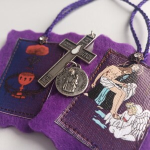 Sacramentales Escapulario de Bendición y Protección Marie Julie Jahenny- Medalla del Buen Amparo- Cruz del perdón de los hijos de la luz -