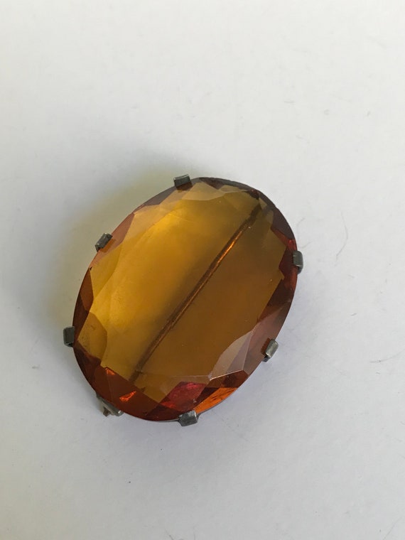 Women's Brooch with Amber Stone - image 1