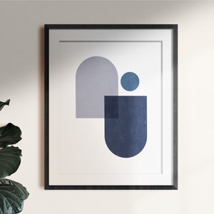 Geometric Dark Blue Printable Minimal Decor Mid Century Modern Print Scandinavian Digital Decor Instant Download Print Nursery Wall Art image 4