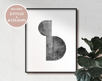 LETTER S Print in multiple styles and colours modern minimal type poster printable Mid Mod letter print font print at home wall art