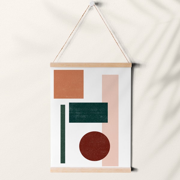 Warm Tones Geometric Printable Mid Century Modern Wall Art Scandinavian Abstract Digital Decor Instant Download Minimal Print at Home Art