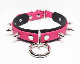 ONYX SINISTER collar in black vegan leather (color options)
