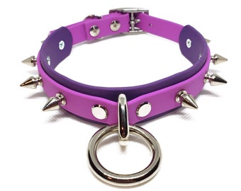 ONYX SINISTER collar in purple vegan leather (color options)