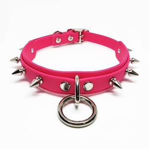 ONYX SINISTER collar in magenta vegan leather (color options)
