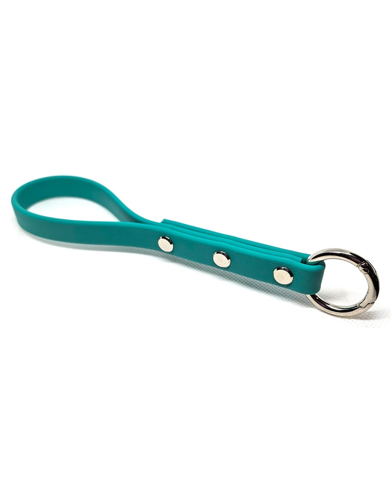 MINI NEON SLAPPER vegan leather bdsm with opening gate ring Teal