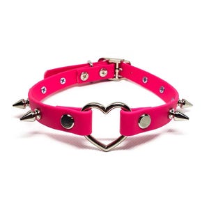 AORTA SINISTER heart collar vegan leather spike choker choose your own color