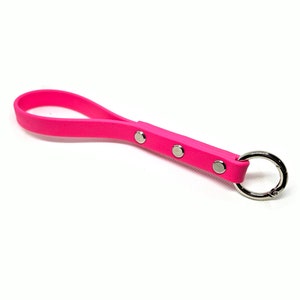 MINI NEON SLAPPER vegan leather bdsm with opening gate ring Pink