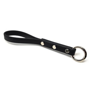 MINI NEON SLAPPER vegan leather bdsm with opening gate ring Black