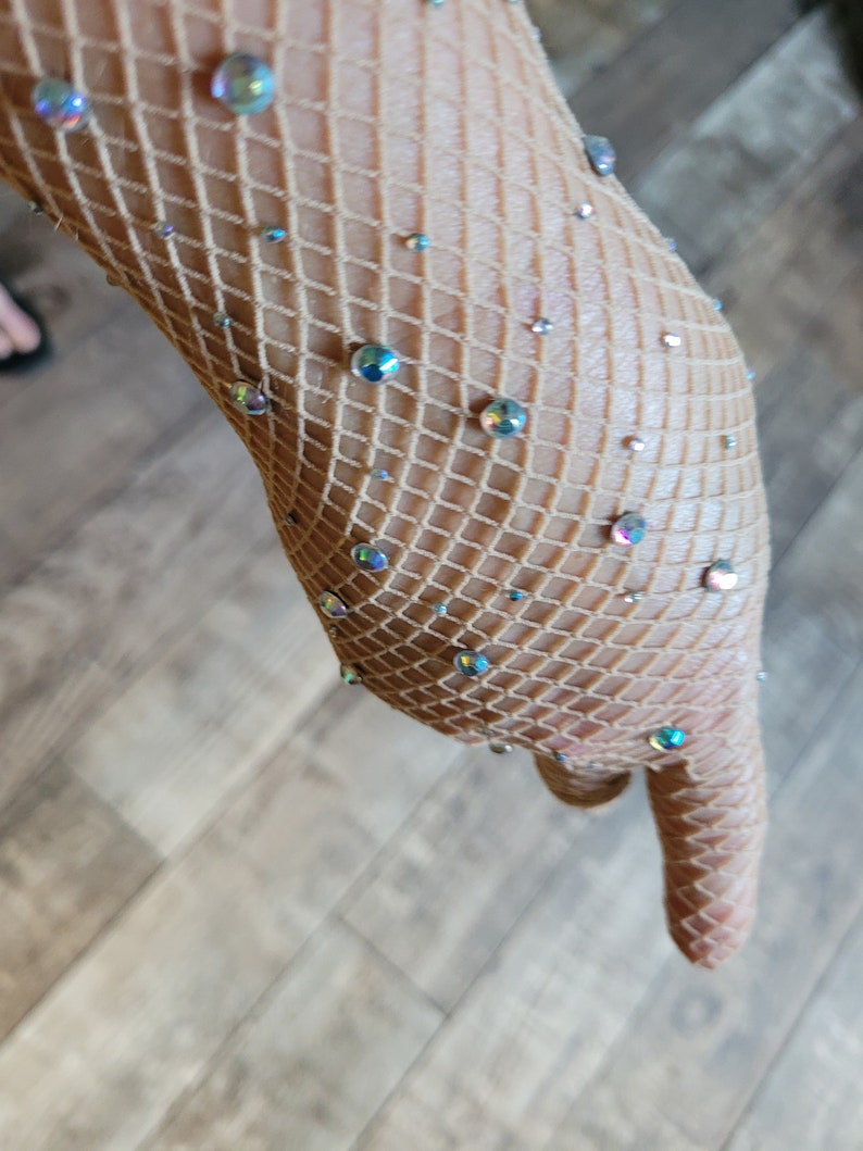Nude Rhinestone Opera Gloves by Leg Avenue Oselegant Etsy
