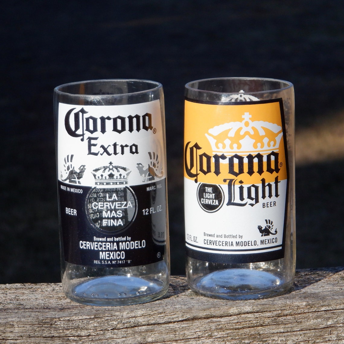 Corona Beer Glass Corona Bottle Glasses Cut Bottle Glasses - Etsy
