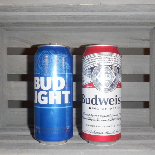 16 oz OR 12 oz Budweiser or Bud Light beer can soy candle, Budweiser beer can candle, Bud Light beer can candle, Budweiser, BYOC Candle