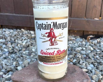 Captain Morgan Spiced Rum Bottle Candle, Captain Morgan Candle - Rum Bottle Candle, Liquor Bottle Candle, Men's gift