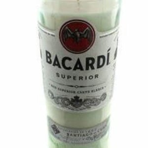 Bacardi rum bottle candle - rum bottle candle - liquor bottle candle - Bacardi candle - BYOC Candle