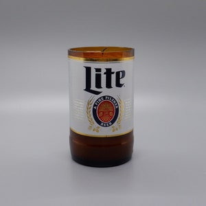 12 oz Miller Lite bottle soy candle - beer bottle candle - cut bottle candle - Miller Lite candle - miller lite bottle candle - BYOC Candle