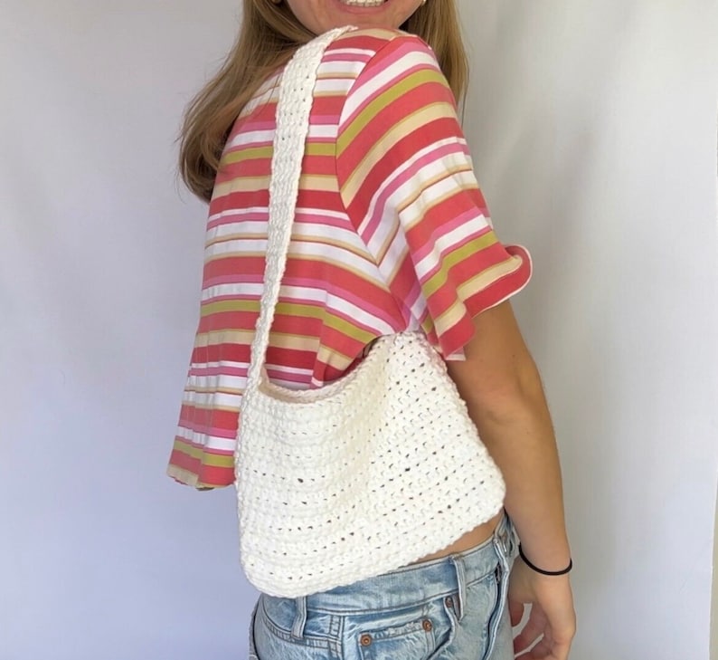 White Crochet Handbag Etsy