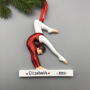 Gymnastics Ornament, Gymnast Girl Ornament, Gymnast Ornament, Gymnast Personalized Ornament, Personalized Gymnastics Ornament