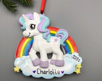 Baby Unicorn Personalized Christmas Ornament, Little Pony Personalized Christmas Ornament