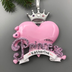 Princess Personalized Christmas Ornament, Hand Personalized Christmas Ornament