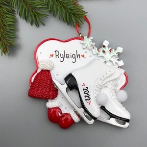 Décoration de Noël personnalisée patins artistiques, décoration de Noël personnalisée patinage sur glace, décoration de chaussures de patinage sur glace