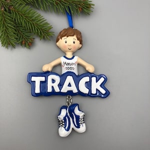 Personalized Running Ornament, Runner Boy Christmas Ornament, Custom Runner Boy Ornament, Boy Runner Ornament, Personalized Runner Ornament