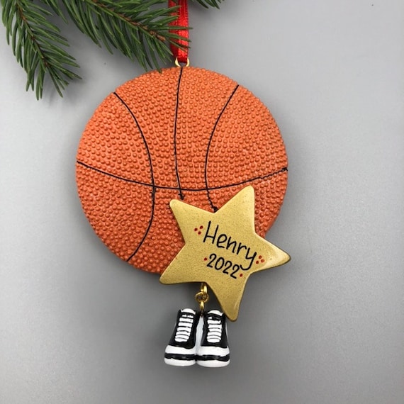 Personalized Basketball Ornament, Basketball Christmas Ornament, Hand Personalized Christmas Ornaments