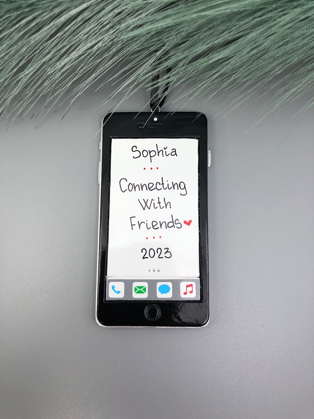 Personalized Phone Christmas Ornament, Hand Personalized Ornaments Etsy