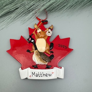 Kanada personalisierte Weihnachtsverzierung, rote Ahornblattverzierung, Weihnachten in Kanada-Verzierung, Reise-Verzierungs-Andenken