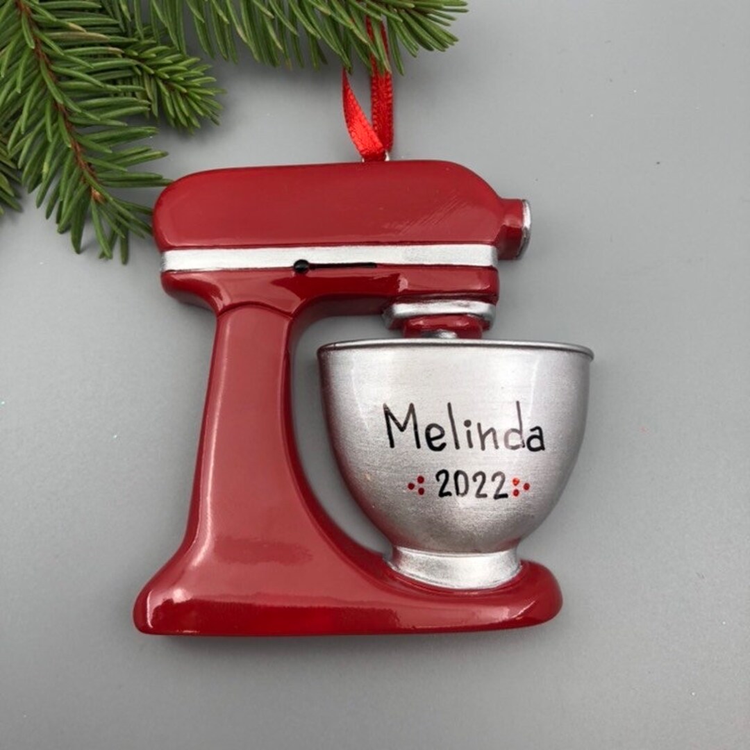 Red Mixer Personalized Ornament Baker Personalized Christmas Etsy