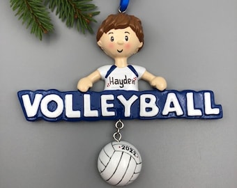 Personalized Volleyball Boy Christmas Ornaments, Volleyball Ornament, Volleyball Personalized Ornament