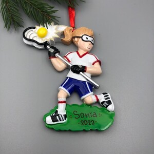 Personalized Lacrosse Ornament, Lacrosse Girl Ornament, Girls Lacrosse Christmas Ornament, Personalized Christmas Ornaments