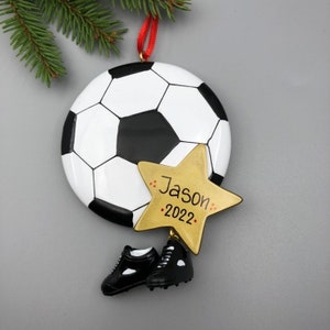 Personalization Soccer Ornament, Soccer Ball Ornament, Sports Ornament, Personalized Christmas Ornaments