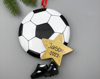 Personalization Soccer Ornament, Soccer Ball Ornament, Sports Ornament, Personalized Christmas Ornaments