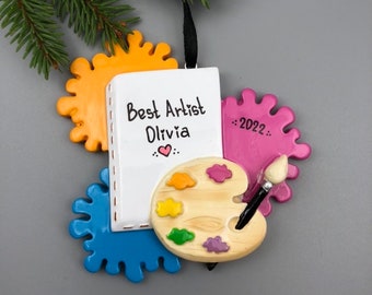 Artist Ornament, Artist Personalized Ornament, Palette Ornament, Personalized Christmas Ornaments, Art Ornament, Painter Ornament